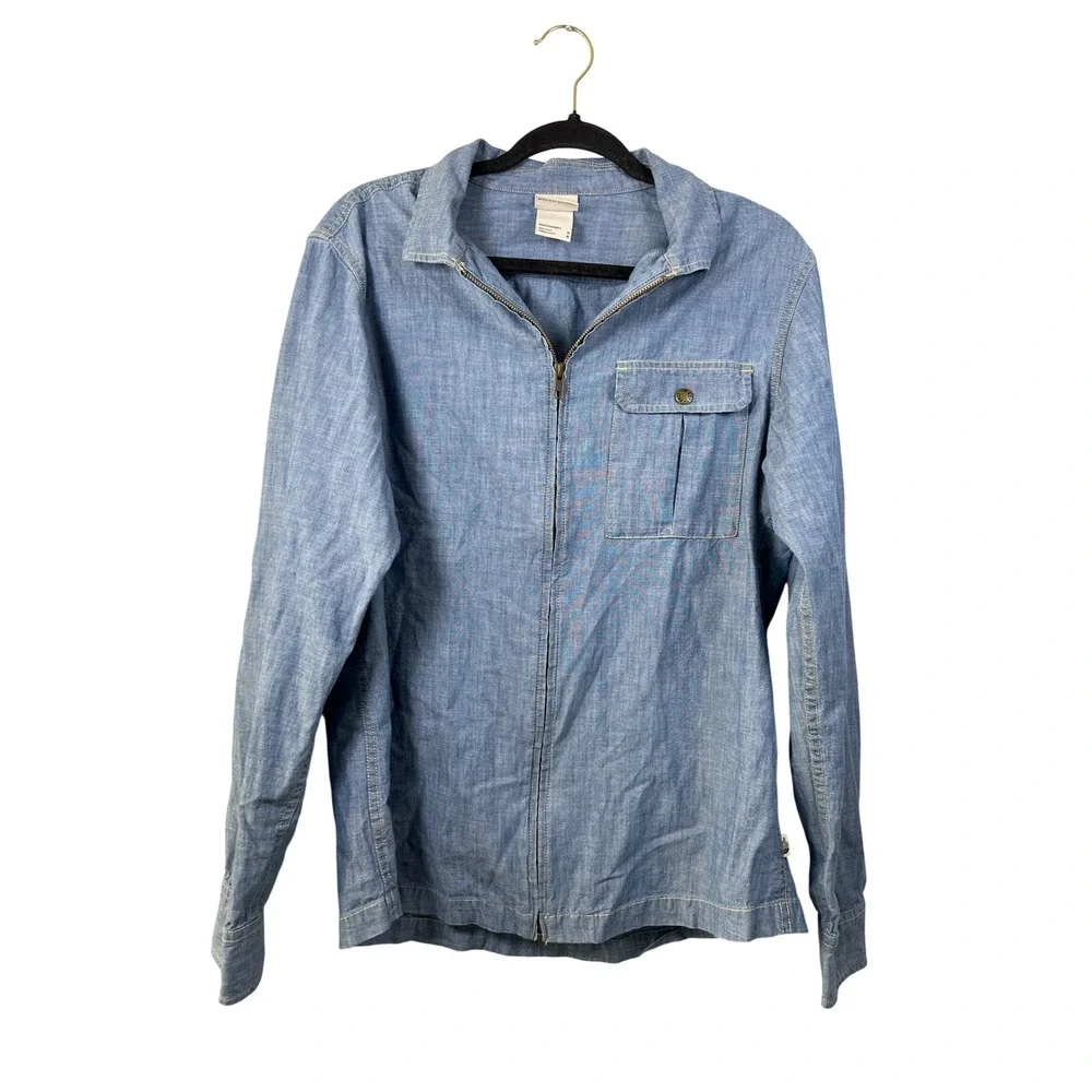 North Face Denim Zip Up Jacket Medium Grunge Indie Sleaze Streetwear Utility Y2K